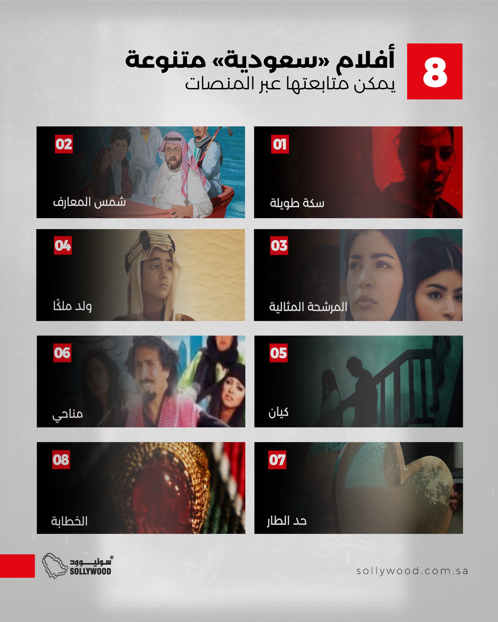 8 أفلام «سعودية» متنوعة يمكن متابعتها عبر المنصات