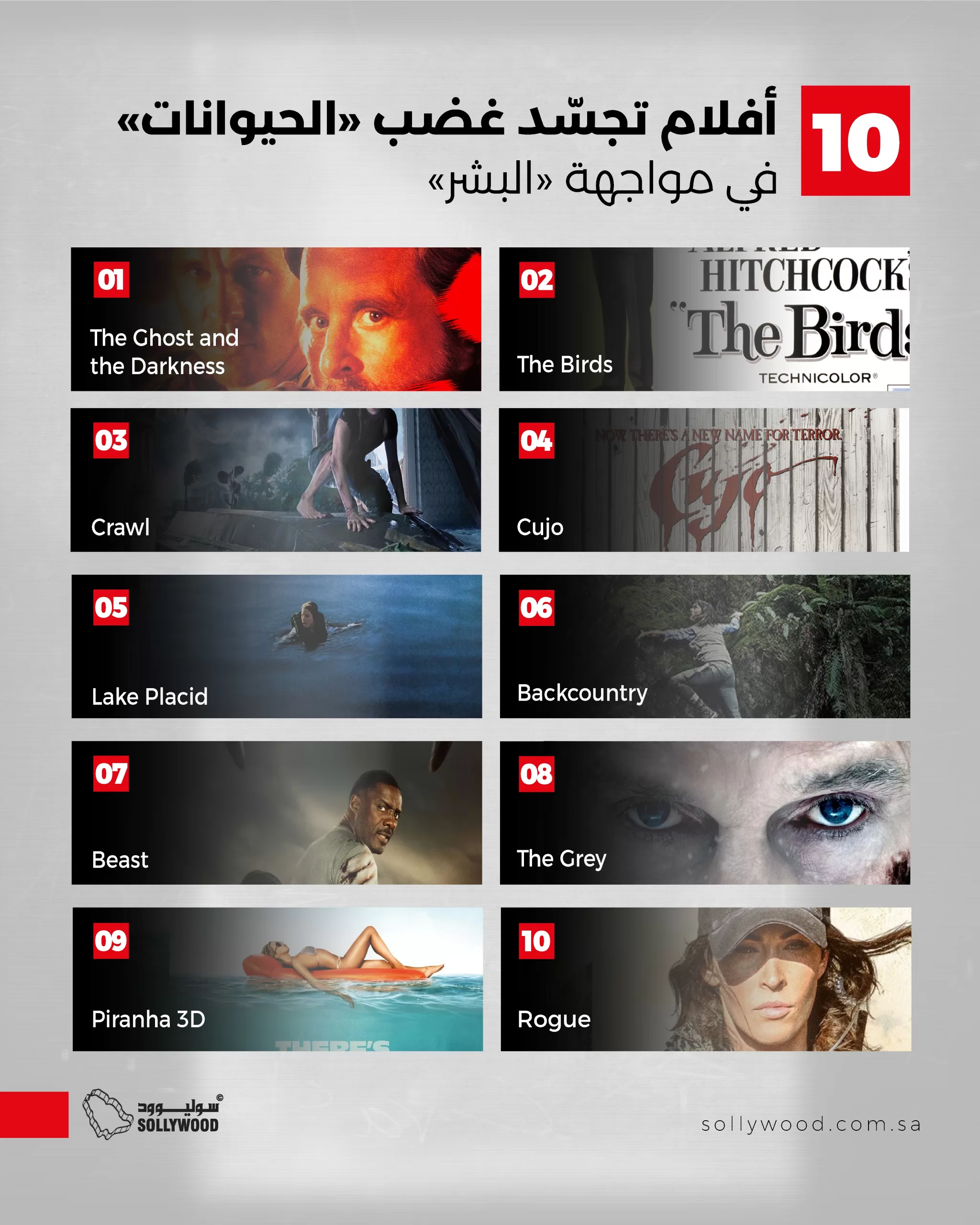 10 أفلام تجسّد غضب «الحيوانات» في مواجهة «البشر» 10 أفلام تجسّد غضب «الحيوانات» في مواجهة «البشر»