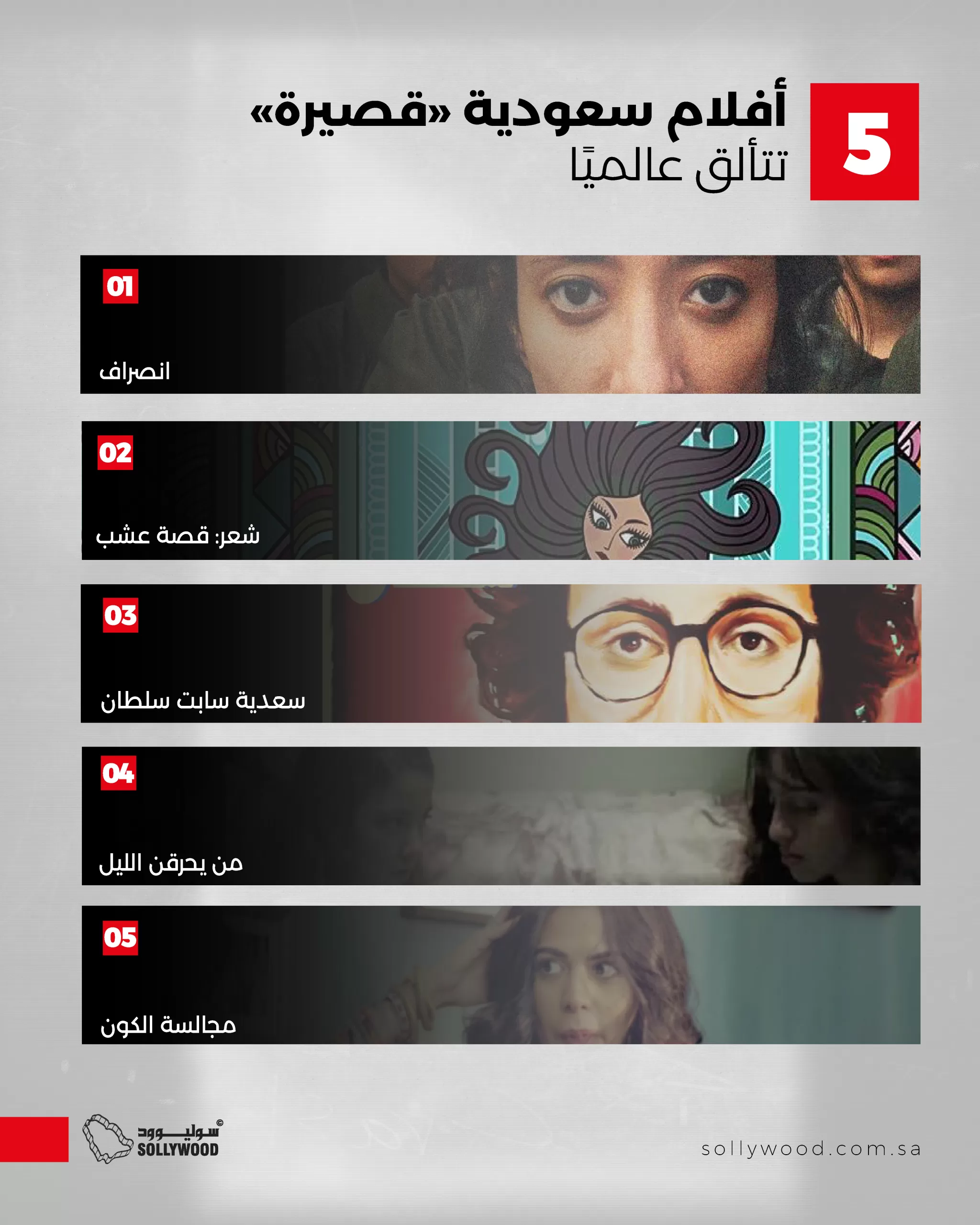 5 أفلام سعودية «قصيرة» تتألق عالميًا وتفتح آفاقًا جديدة لـ«المواهب الشابة» 5 أفلام سعودية «قصيرة» تتألق عالميًا وتفتح آفاقًا جديدة لـ«المواهب الشابة»