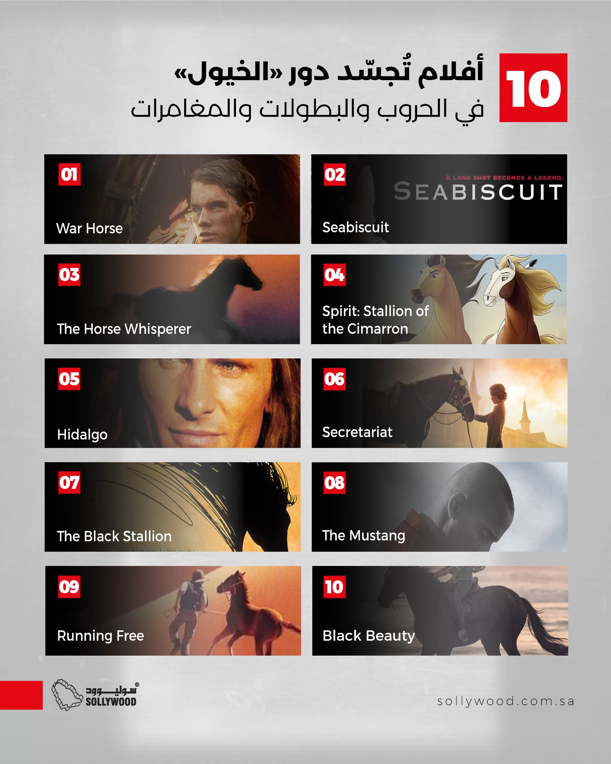 10 أفلام تُجسّد دور«الخيول» في الحروب والبطولات والمغامرات 10 أفلام تُجسّد دور«الخيول» في الحروب والبطولات والمغامرات