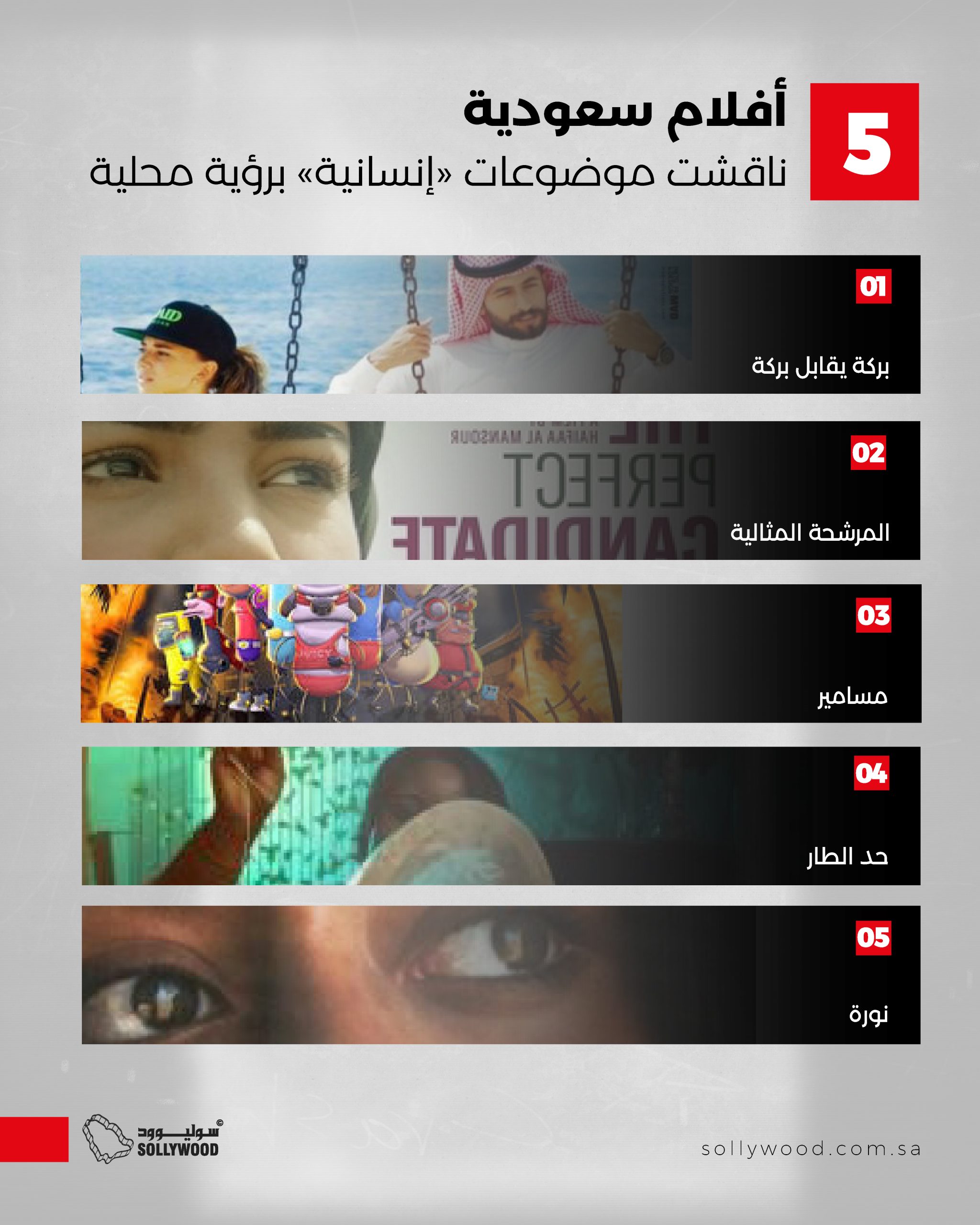 5 أفلام سعودية ناقشت موضوعات «إنسانية» برؤية محلية 5 أفلام سعودية ناقشت موضوعات «إنسانية» برؤية محلية