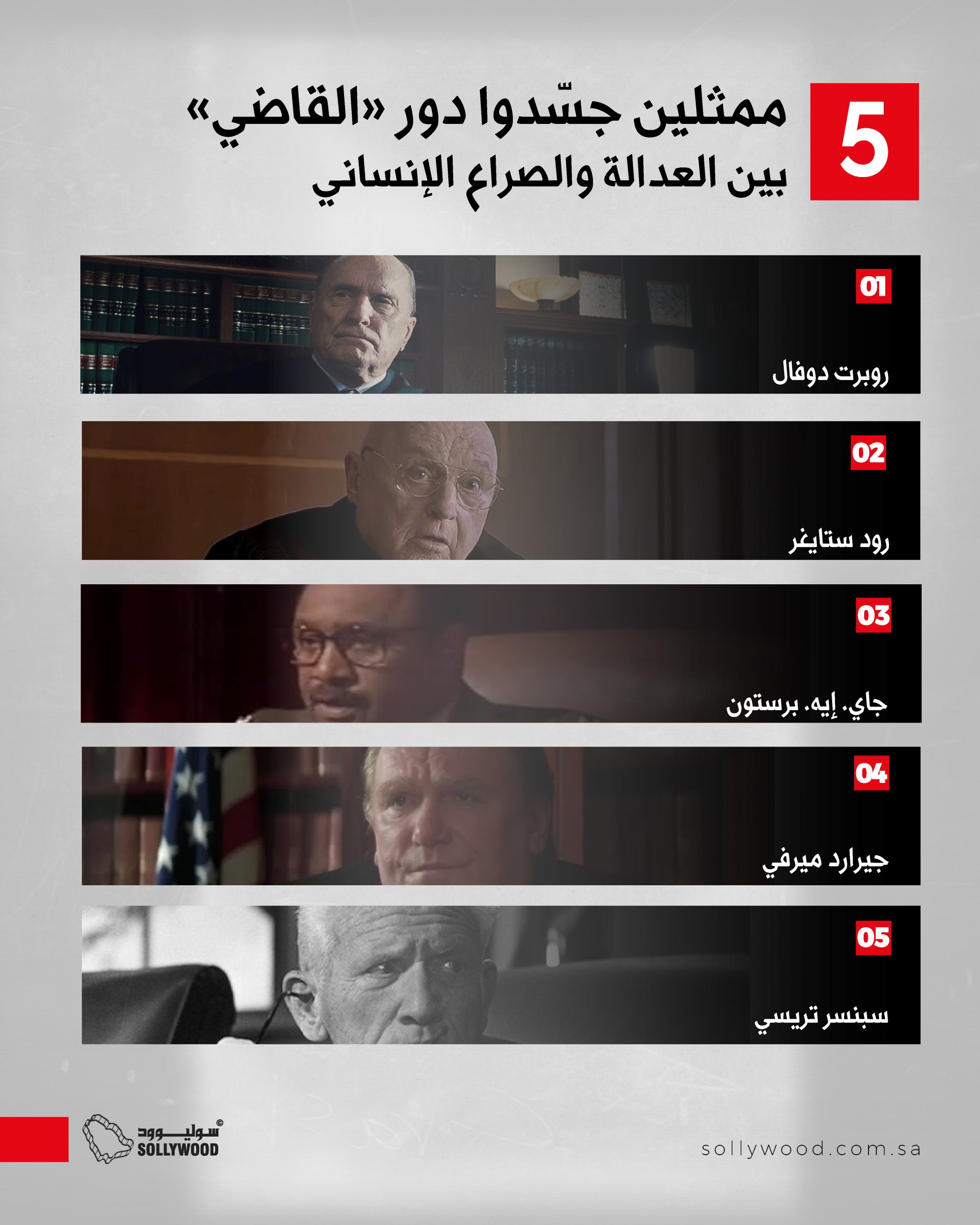 5 ممثلين جسّدوا دور «القاضي» بين العدالة والصراع الإنساني